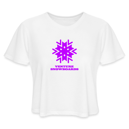 Women's Snowflake Cropped T-Shirt - white