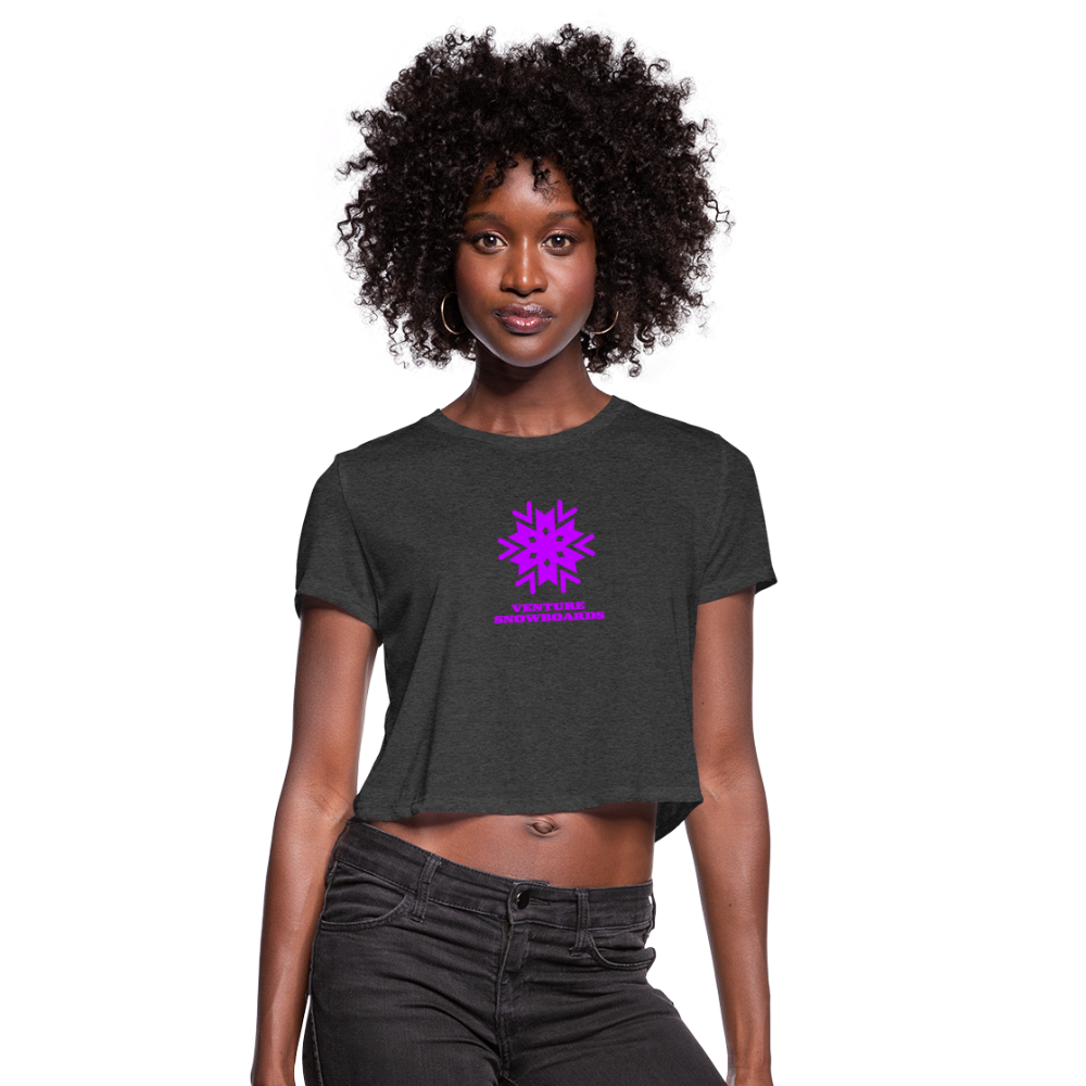 Women's Snowflake Cropped T-Shirt - deep heather