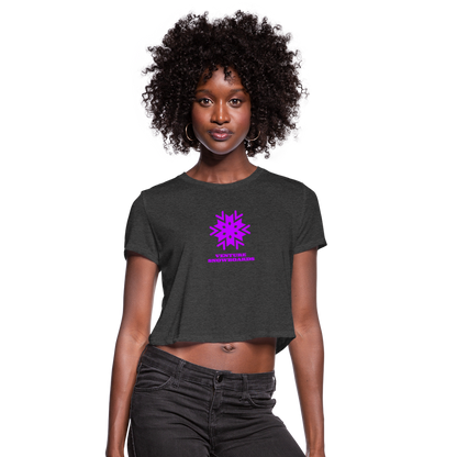 Women's Snowflake Cropped T-Shirt - deep heather