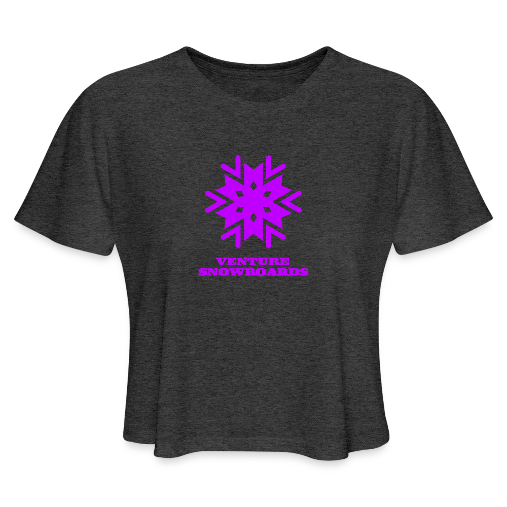 Women's Snowflake Cropped T-Shirt - deep heather