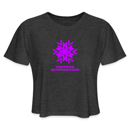 Women's Snowflake Cropped T-Shirt - deep heather